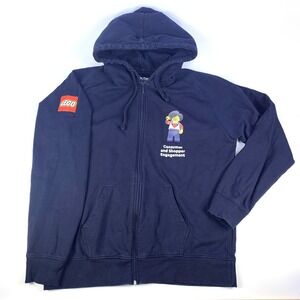 Lego Customer Service Employee Full Zip Hoodie Mens XL Navy Consumer and Shopper